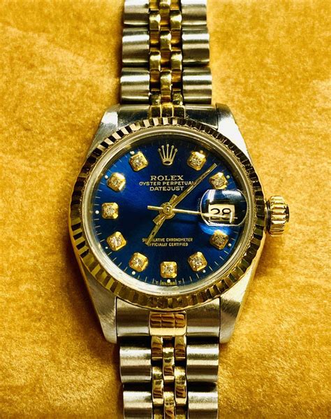 ladies rolex oyster perpetual blue face